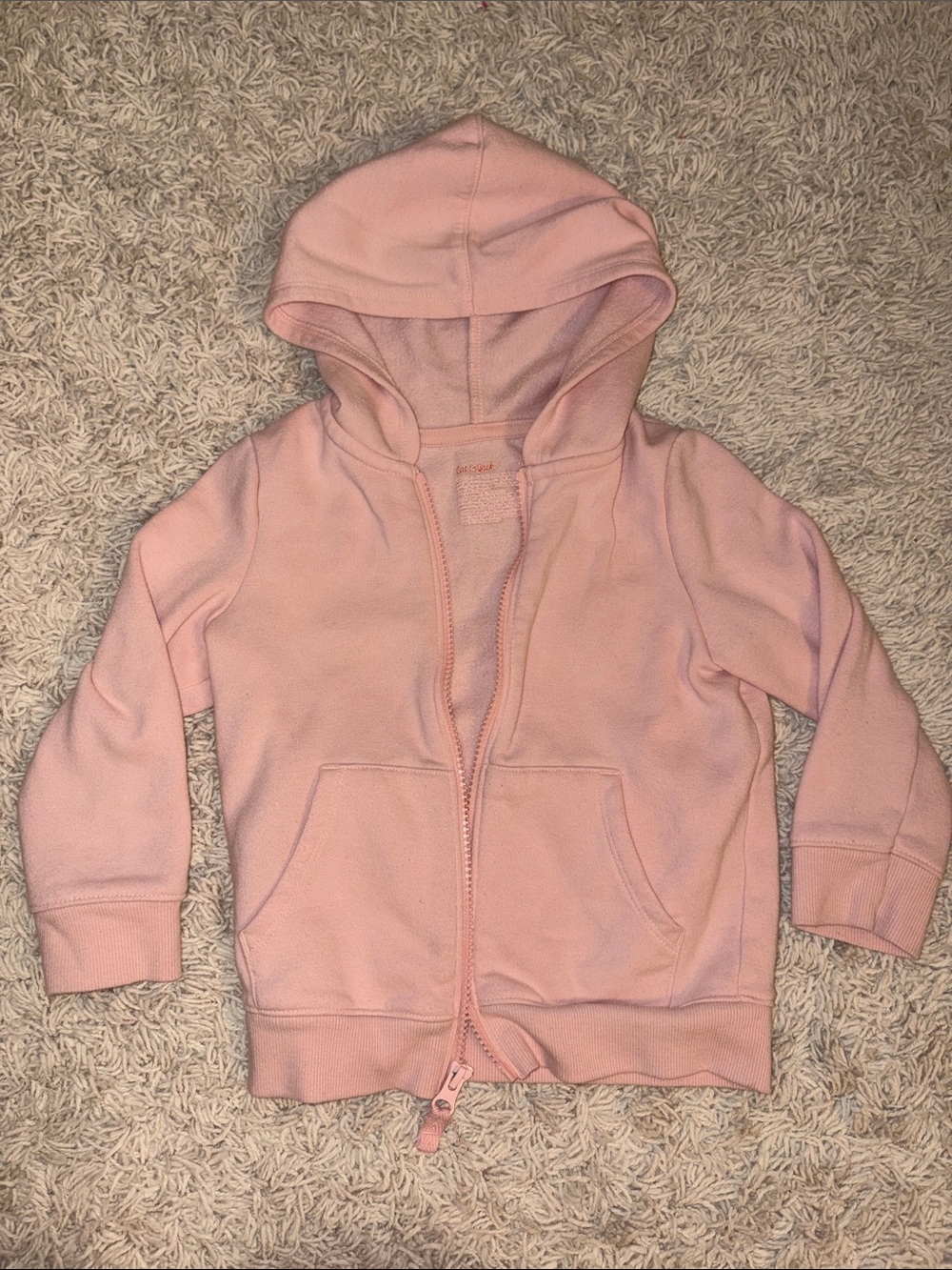 Cat & Jack Light Pink Zip-Up Hooded Sweatshirt